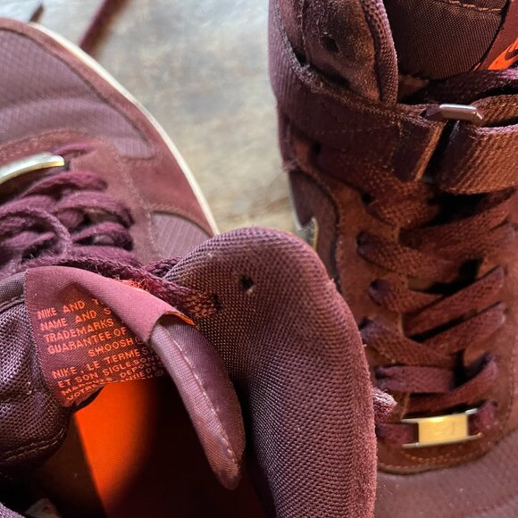 Nike AF1 Ultra Force Mid Womens US 8 - Maroon + Croc pattern metallic swoosh. - Picture 7 of 9